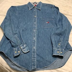 Denim shirt by Tommy Jeans.  Size 10